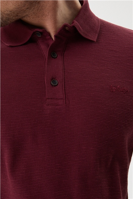 Tylen Erkek %100 Pamuk Polo Yaka T-Shirt Mürdüm