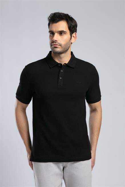 Tyler Erkek %100 Pamuk Polo Yaka T-Shirt Siyah