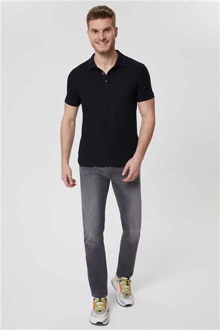 Tylen Erkek %100 Pamuk Polo Yaka T-Shirt Siyah