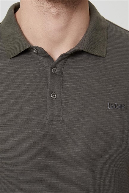 Tylen Erkek %100 Pamuk Polo Yaka T-Shirt Haki