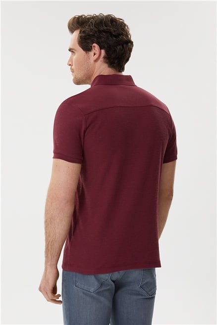 Tylen Erkek %100 Pamuk Polo Yaka T-Shirt Mürdüm