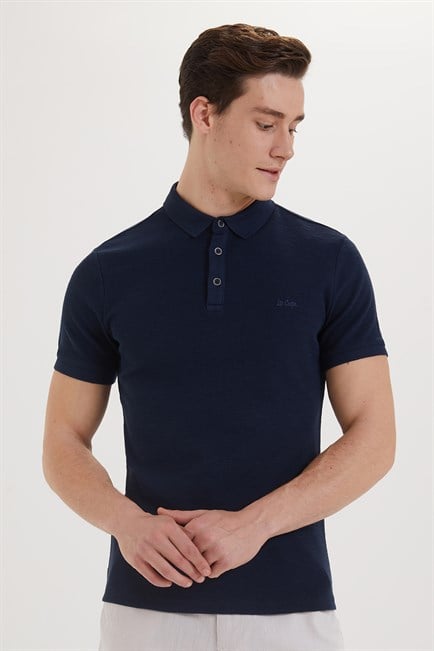 Tylen Erkek %100 Pamuk Polo Yaka T-Shirt Lacivert
