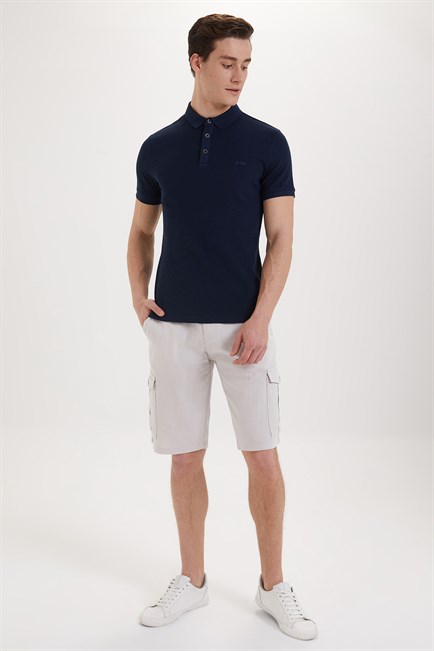 Tylen Erkek %100 Pamuk Polo Yaka T-Shirt Lacivert