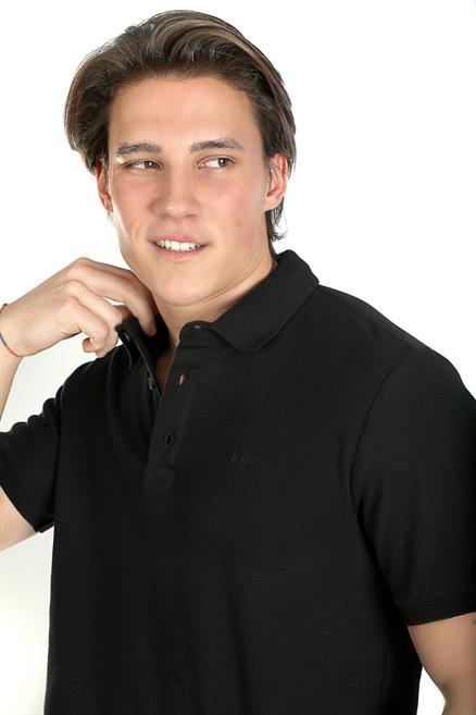 Tylen Erkek %100 Pamuk Polo Yaka T-Shirt Siyah