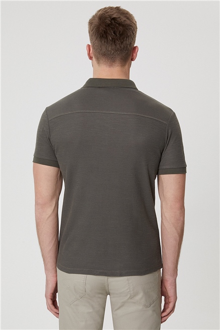 Tylen Erkek %100 Pamuk Polo Yaka T-Shirt Haki
