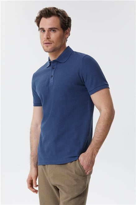 Tylen Erkek %100 Pamuk Polo Yaka T-Shirt Açık Lacivert