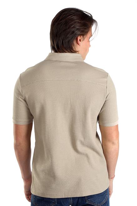 Tylen Erkek %100 Pamuk Polo Yaka T-Shirt Koyu Bej