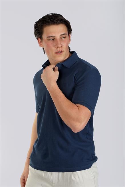 Tylen Erkek %100 Pamuk Polo Yaka T-Shirt Açık Lacivert
