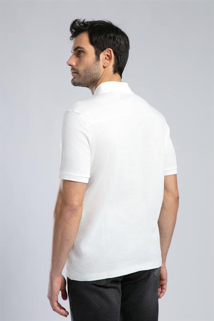 Tyler Erkek %100 Pamuk Polo Yaka T-Shirt Ekru
