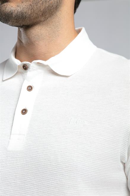 Tyler Erkek %100 Pamuk Polo Yaka T-Shirt Ekru