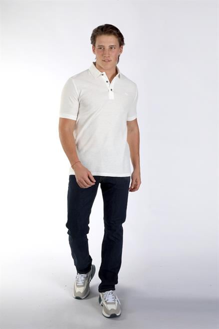 Tylen Erkek %100 Pamuk Polo Yaka T-Shirt Ekru