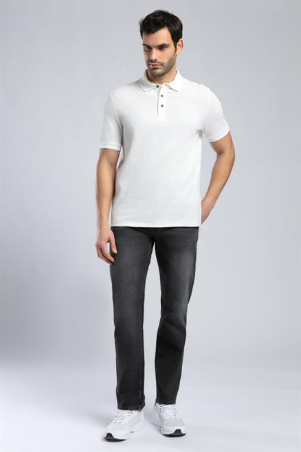 Tyler Erkek %100 Pamuk Polo Yaka T-Shirt Ekru