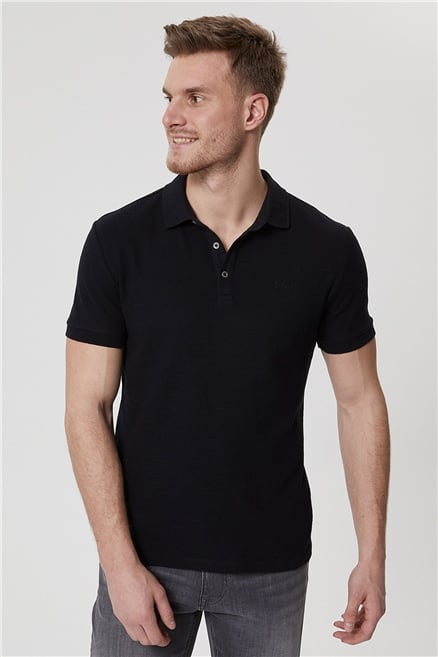 Tylen Erkek %100 Pamuk Polo Yaka T-Shirt Siyah