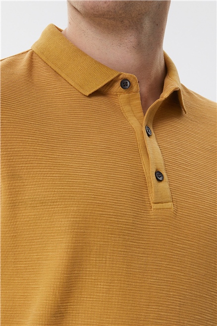 Tylen Erkek %100 Pamuk Polo Yaka T-Shirt Hardal