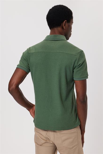 Tylen Erkek %100 Pamuk Polo Yaka T-Shirt Haki