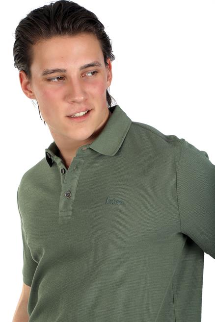 Tylen Erkek %100 Pamuk Polo Yaka T-Shirt Haki