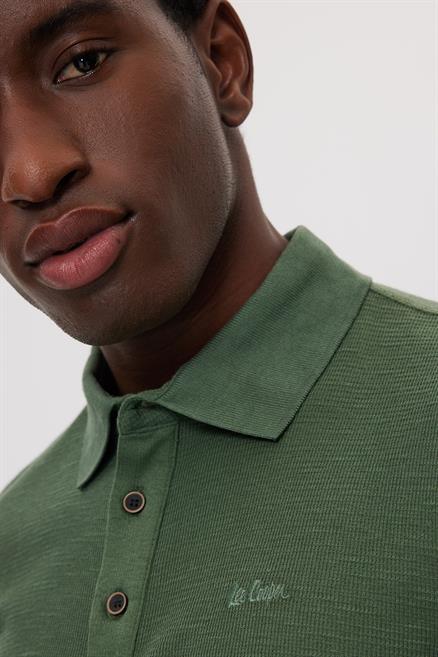 Tylen Erkek %100 Pamuk Polo Yaka T-Shirt Haki