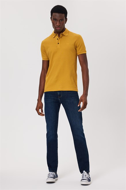 Tylen Erkek %100 Pamuk Polo Yaka T-Shirt Hardal
