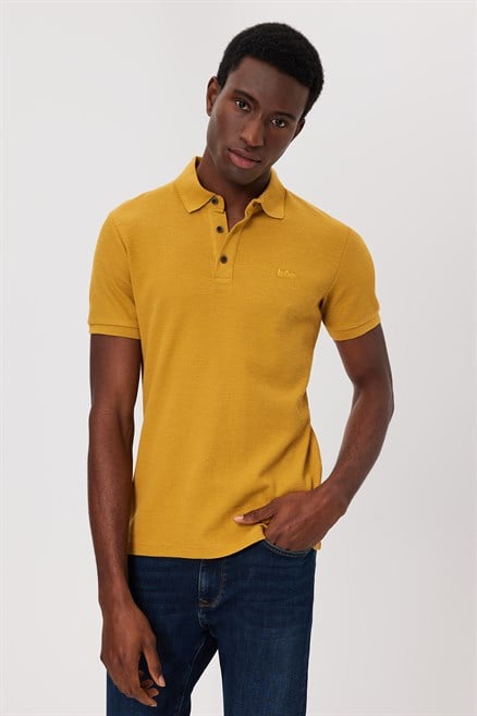 Tylen Erkek %100 Pamuk Polo Yaka T-Shirt Hardal