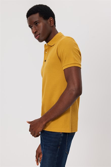 Tylen Erkek %100 Pamuk Polo Yaka T-Shirt Hardal