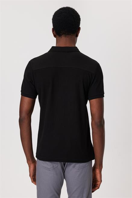 Tylen Erkek %100 Pamuk Polo Yaka T-Shirt Siyah