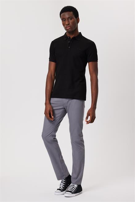 Tylen Erkek %100 Pamuk Polo Yaka T-Shirt Siyah