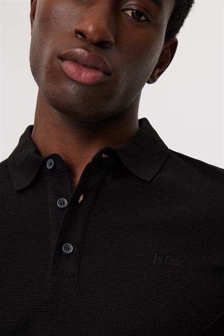 Tylen Erkek %100 Pamuk Polo Yaka T-Shirt Siyah