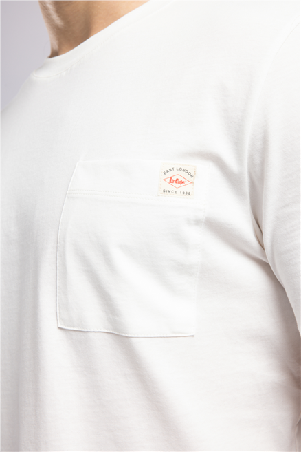 VINCENT Erkek Regular Fit %100 Pamuk Basic Bisiklet Yaka T-Shirt Beyaz