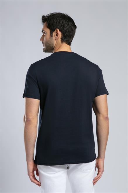 Vincent Erkek %100 Pamuk O Yaka T-Shirt Lacivert