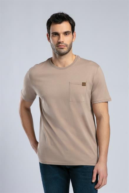 Vincent Erkek %100 Pamuk O Yaka T-Shirt Vizon