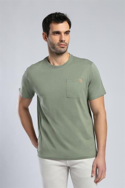 Vincent Erkek %100 Pamuk O Yaka T-Shirt Haki