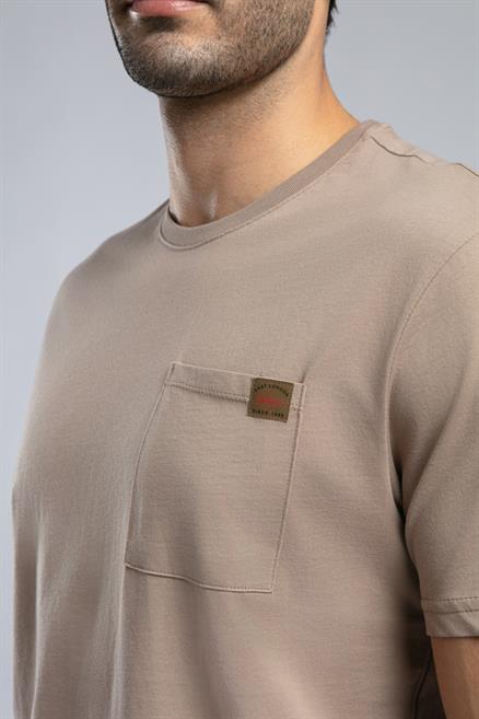 Vincent Erkek %100 Pamuk O Yaka T-Shirt Vizon