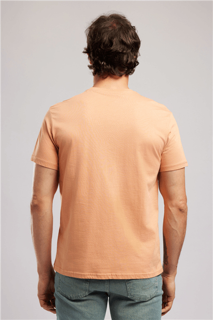 VINCENT Erkek Regular Fit %100 Pamuk Basic Bisiklet Yaka T-Shirt Pembe