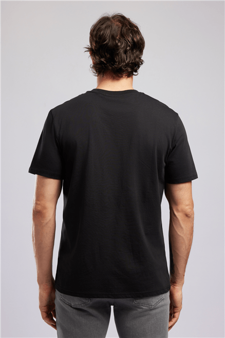 VINCENT Erkek Regular Fit %100 Pamuk Basic Bisiklet Yaka T-Shirt Siyah