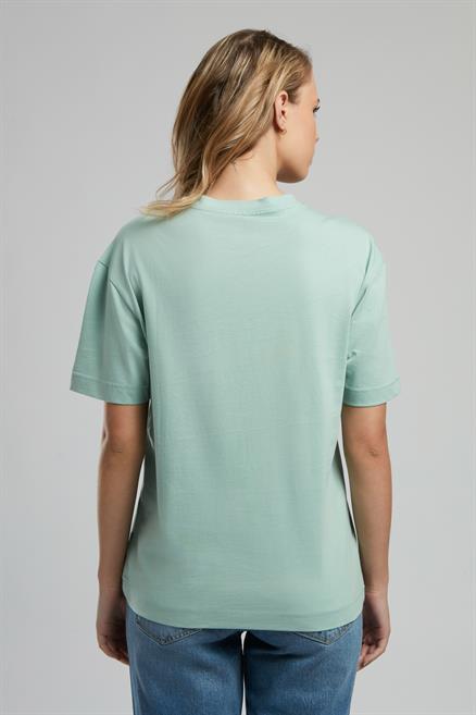 Wave Kadın %100 Pamuk O Yaka T-Shirt Mint