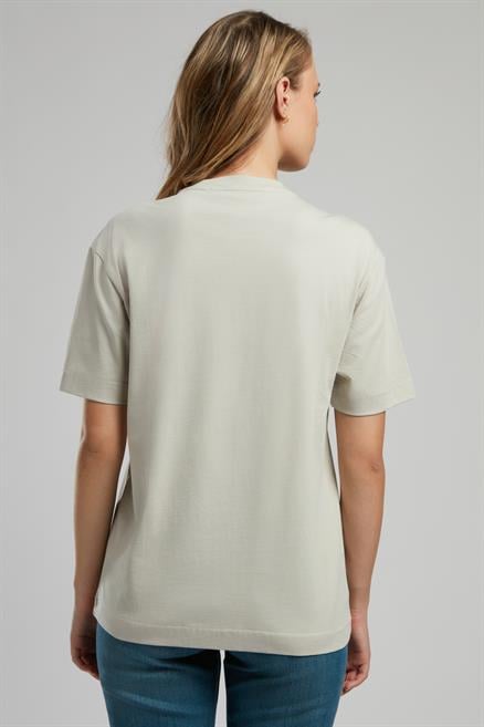 Wave Kadın %100 Pamuk O Yaka T-Shirt Taş Taş