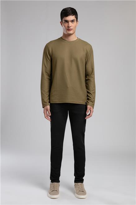 Wayne Erkek O Yaka Sweatshirt Haki