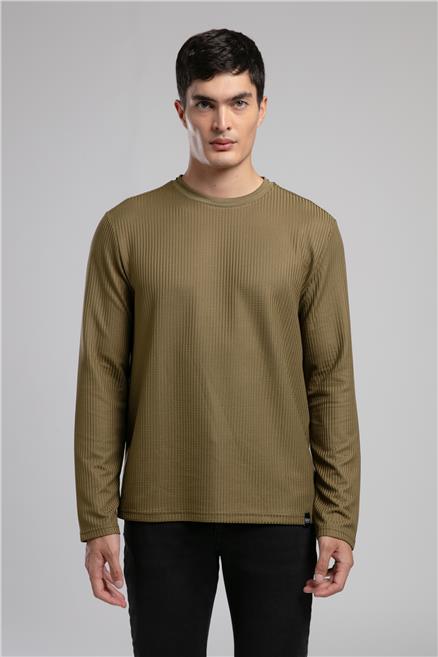 Wayne Erkek O Yaka Sweatshirt Haki