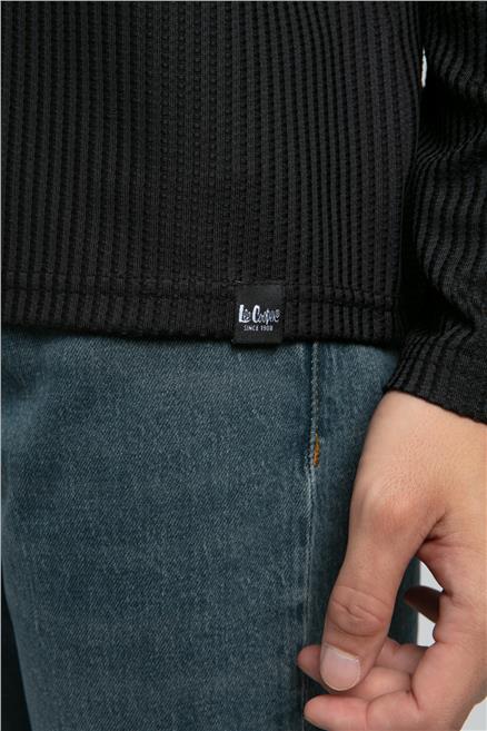 Wayne Erkek O Yaka Sweatshirt Siyah
