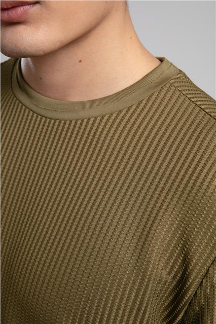 Wayne Erkek O Yaka Sweatshirt Haki