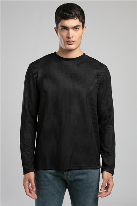 Wayne Erkek O Yaka Sweatshirt Siyah