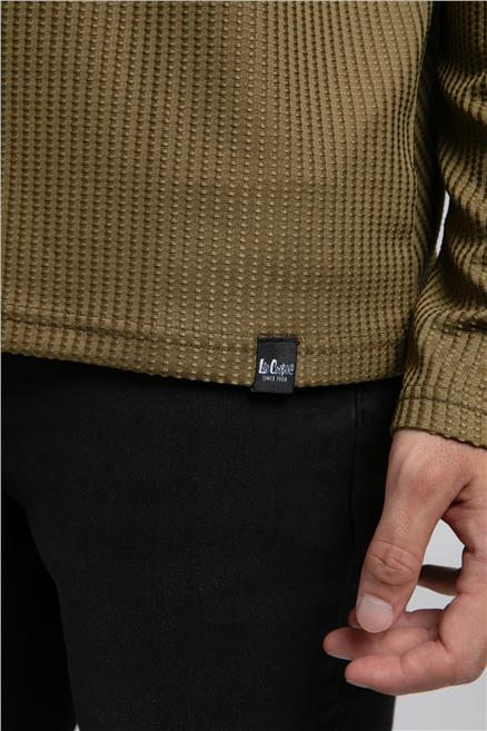 Wayne Erkek O Yaka Sweatshirt Haki