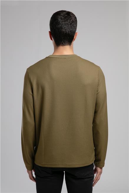 Wayne Erkek O Yaka Sweatshirt Haki
