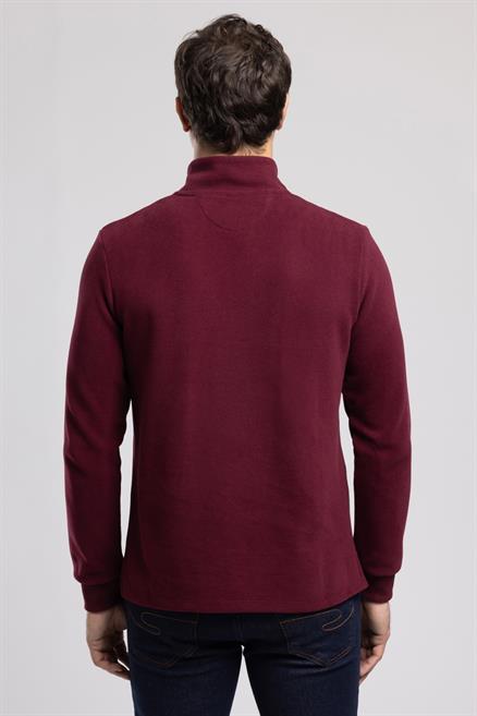 Westorn Erkek Dik Yaka Sweatshırt Bordo