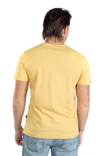 Willy Erkek %100 Pamuk O Yaka T-Shirt Safran