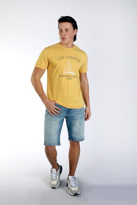 Willy Erkek %100 Pamuk O Yaka T-Shirt Safran