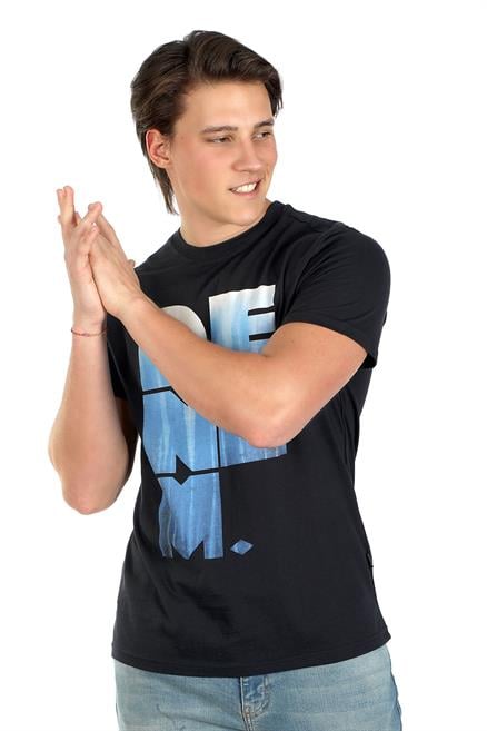 Wince Erkek %100 Pamuk O Yaka T-Shirt Siyah
