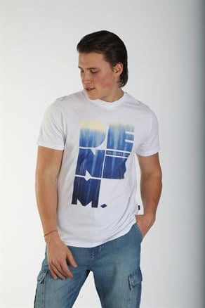 Wince Erkek %100 Pamuk O Yaka T-Shirt Beyaz
