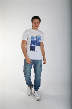 Wince Erkek %100 Pamuk O Yaka T-Shirt Beyaz