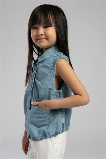 York Kız Çocuk Jean Gömlek Denim